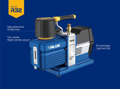 Bomba de Vacío VALUE VRP-15D | 420 L/min | 5 Micras | Industrial HVAC