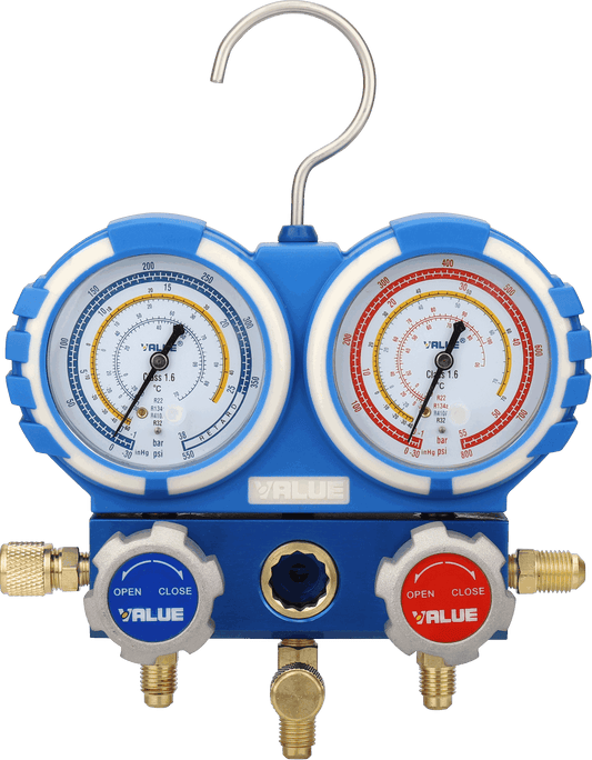 Kit de Manómetros VALUE VMG-2-R32 | R32 R410A R407C R134a con Mangueras y Maletín
