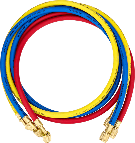 Juego de Mangueras de Servicio VALUE VRP-U | R410A | R32 | 1/4"-5/16" | 800 psi | Rojo + Azul + Amarillo