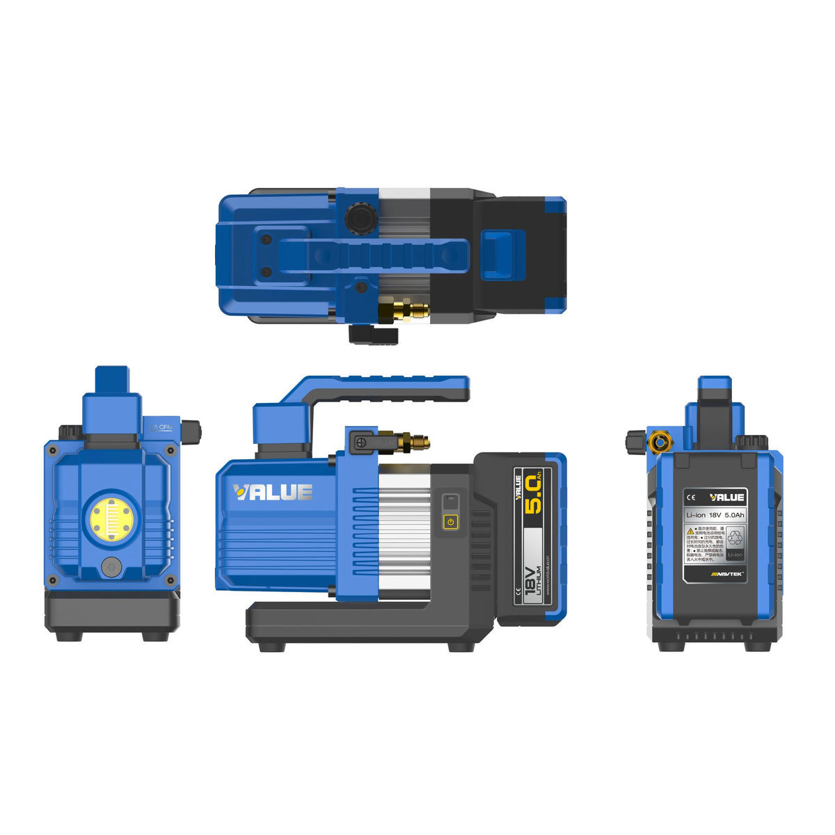 Bomba de Vacío a Batería VALUE VRP-2DLi | 57 L/min | 23 Micras | A2L R32 2