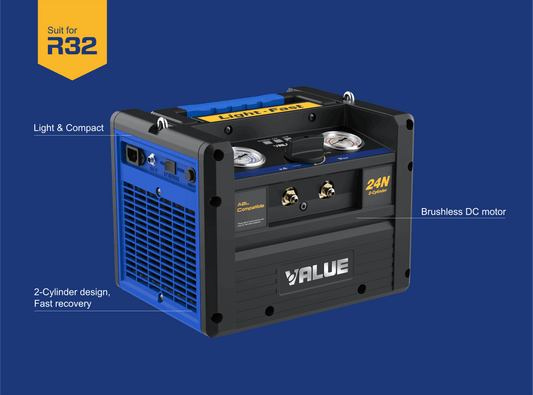 Recuperadora de Refrigerante VALUE VRR24N | 2 Cilindros | Motor DC | A2L 2