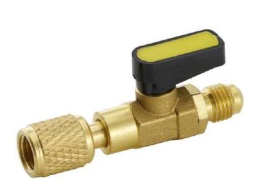 Válvula de Bola MINI para Refrigeración | Latón | Sin Fugas | HCFC/HFC | 1/4" y 5/16" SAE